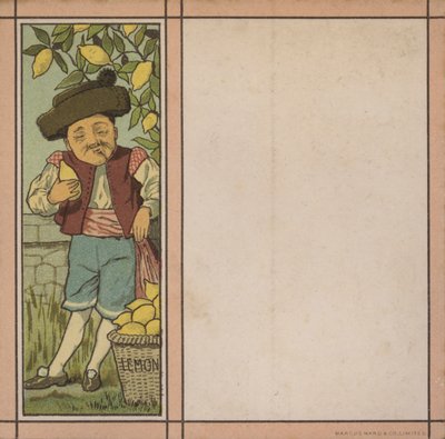 Menü çizimi: Limon (renkli lito) by English School