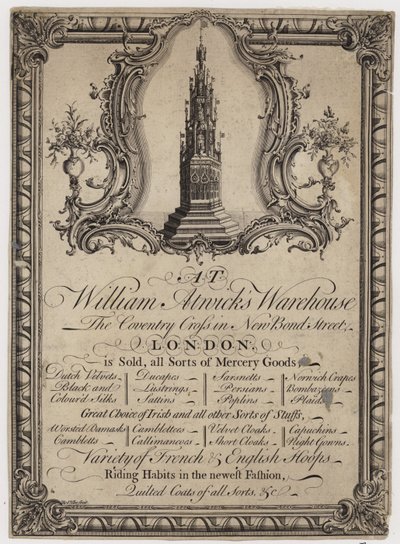 Mercer, William Atwick, ticaret kartı by English School