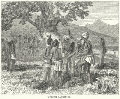 Meriah Kurbanı (gravür) by English School