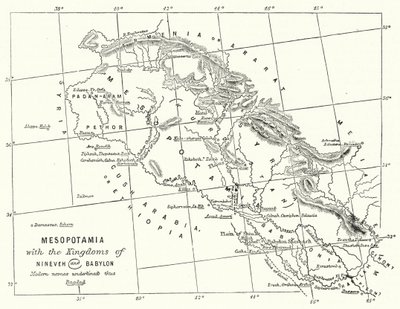 Ninova ve Babil Krallıkları ile Mezopotamya (gravür) by English School