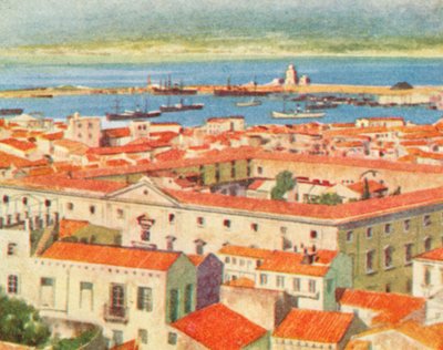 Messina, Şehir ve Boğaz (renkli taş baskı) by English School