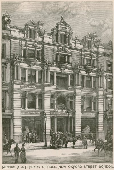 Messrs A & F Pears ofisleri, New Oxford Street, Londra by English School