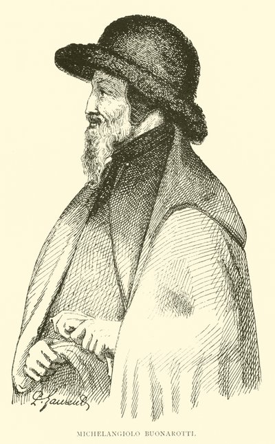 Michelangiolo Buonarotti (gravür) by English School