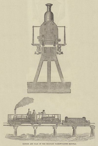 Askeri Dar Hat Demiryolu (gravür) by English School