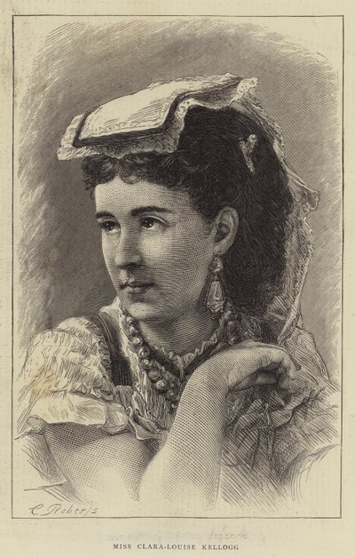 Bayan Clara-Louise Kellogg (gravür) by English School