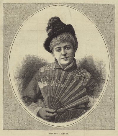 Bayan Emily Duncan (gravür) by English School