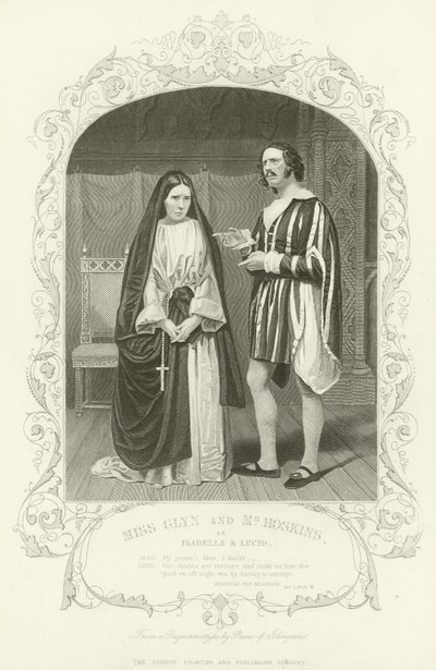 Isabella ve Lucio olarak Bayan Glyn ve Bay Hoskins, Ölçü için Ölçü by English School