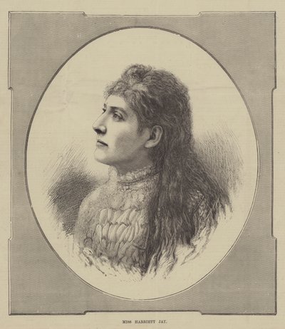 Bayan Harriett Jay (gravür) by English School