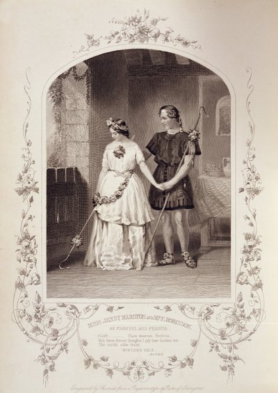 Perdita rolünde Bayan Jenny Marston ve Florizel rolünde Bay F. Robinson, William Shakespeare
