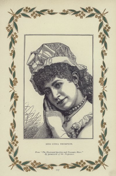 Bayan Lydia Thompson (gravür) by English School