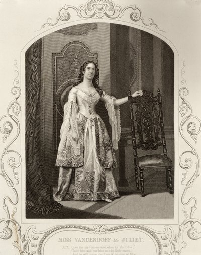 Miss Vandenhoff Juliet rolünde, Romeo ve Juliet