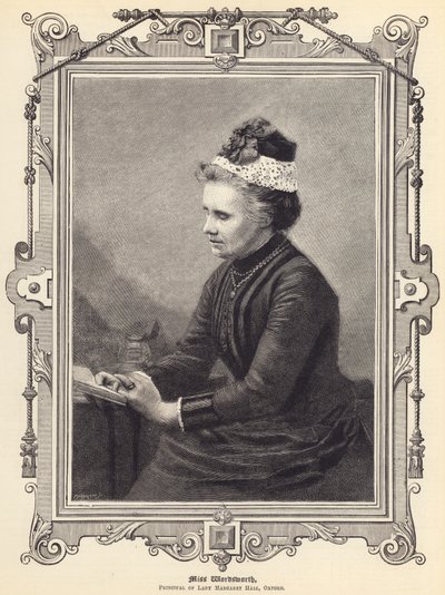 Bayan Wordsworth, Lady Margaret Hall Müdürü, Oxford (gravür) by English School