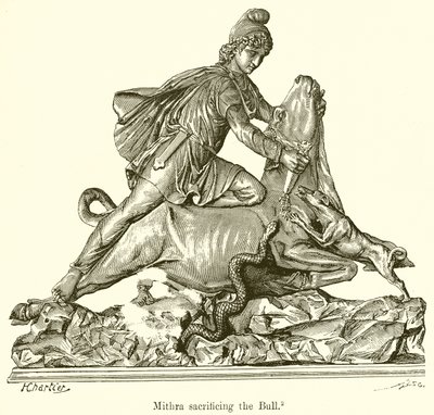 Boğayı kurban eden Mithra by English School