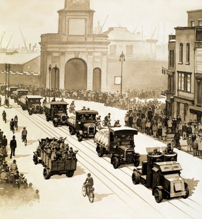 Tarih Yazan Anlar: 1926 Genel Grevi (kağıt üzerinde guaj) by English School
