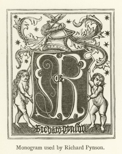 Richard Pynson tarafından kullanılan monogram by English School