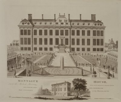 Montague House, şimdi British Museum, 1813 by English School