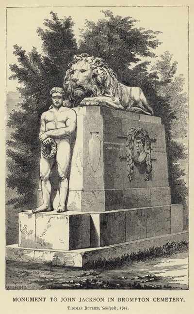 Brompton Mezarlığındaki John Jackson Anıtı, Thomas Butler, Sculpsit, 1847 by English School