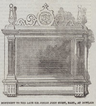 Geç Sir Josiah John Guest, Baronet, Dowlais