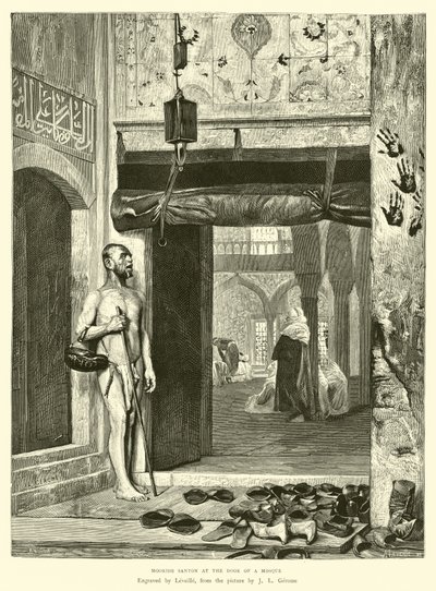 Mağribi Santon bir caminin kapısında by English School