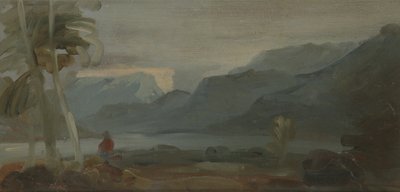 Figürler ve Sığırlarla Dağlık Manzara, daha önce J.M.W. Turner (1775-1851) ve ayrıca Peter de Wint