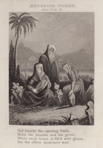 Yas tutan kadınlar, Amos V, ver 16 (gravür) by English School