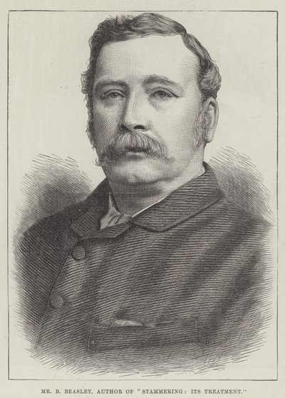 Bay B Beasley, "Kekemelik, Tedavisi"nin Yazarı (gravür) by English School