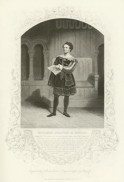 Bay Barry Sullivan, Hamlet rolünde, II. Perde, II. sahne by English School