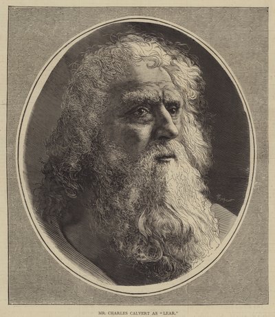 Bay Charles Calvert "Lear" olarak (gravür) by English School