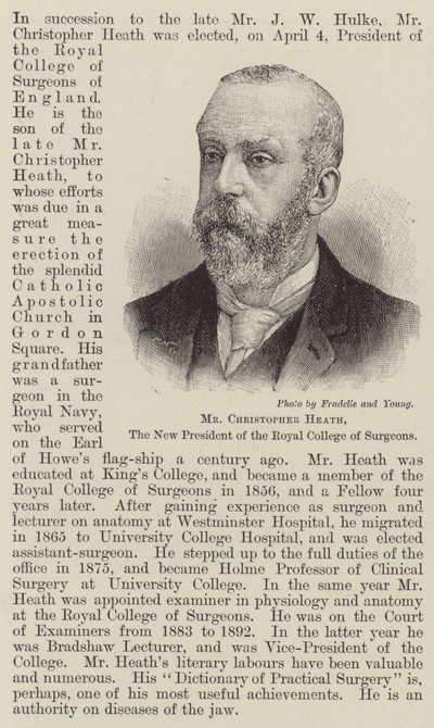 Bay Christopher Heath, Kraliyet Cerrahlar Koleji