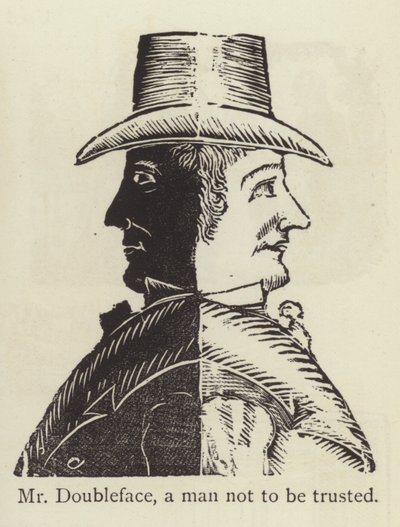 Bay Doubleface, güvenilmeyecek bir adam (gravür) by English School