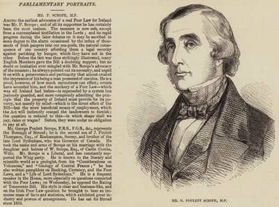 Bay G Poulett Scrope, MP (gravür) by English School