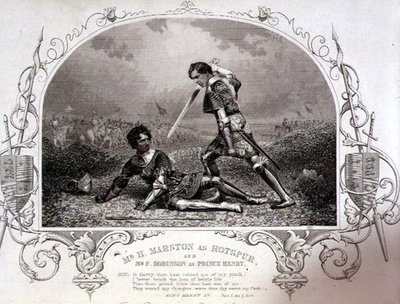 Hotspur rolünde Bay H. Marston ve Prens Henry rolünde Bay F. Robinson, Paine of Islington, pub