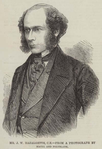 Bay JW Bazalgette, CE (gravür) by English School