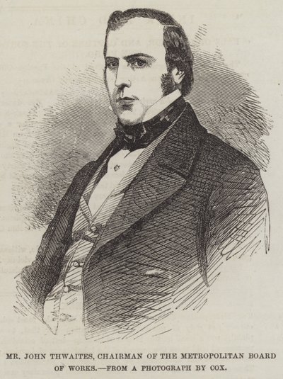 Bay John Thwaites, Metropolitan Board of Works Başkanı (gravür) by English School