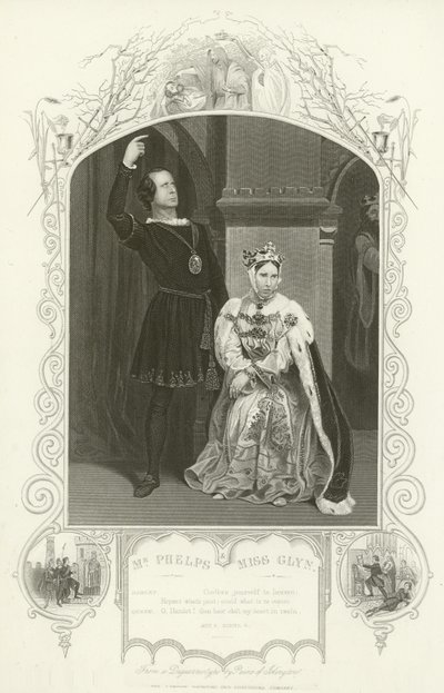 Bay Phelps, Hamlet rolünde ve Bayan Glyn, Kraliçe, Hamlet, III. Perde, Sahne IV rolünde by English School