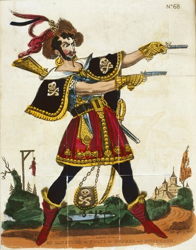 Bay Ransford, soyguncu ve katil Wolfe rolünde, Fairburn, Londra, 1830 dolaylarında yayınlanan 