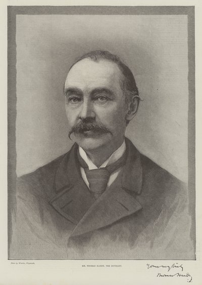Bay Thomas Hardy, Romancı (gravür) by English School