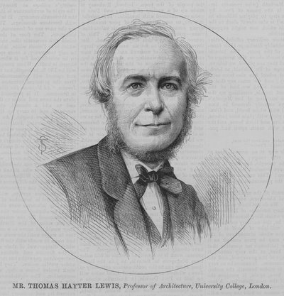 Bay Thomas Hayter Lewis, Mimarlık Profesörü, University College, Londra (gravür) by English School