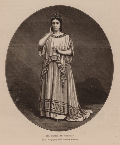 Bayan Kendal "Galatea" rolünde (gravür) by English School