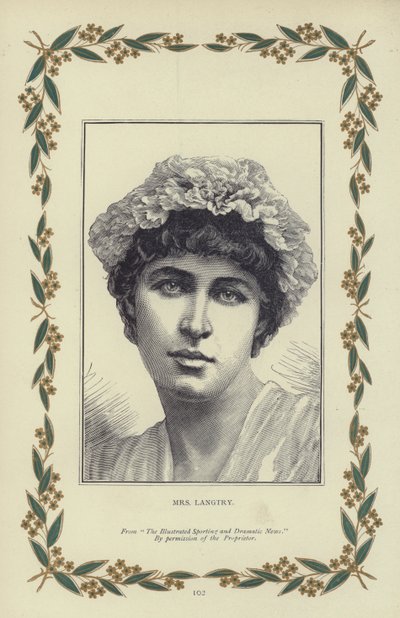 Bayan Langtry (gravür) by English School