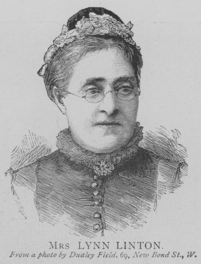 Bayan Lynn Linton (gravür) by English School