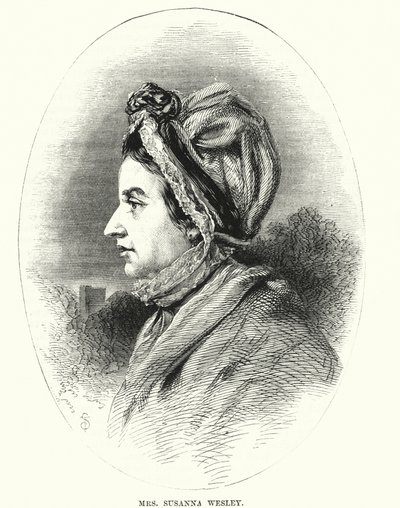 Bayan Susanna Wesley (gravür) by English School