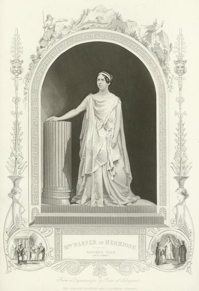Mrs Warner Hermione rolünde, The Winters Tale, Act V, sahne i by English School