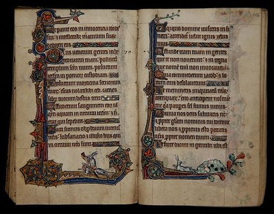 Ms 1-2005, ff.115v-116r: köpeğe binen tavşan avı, Macclesfield Psalter