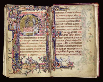 Ms 1-2005, ff.235v-236r: Death Striking, başlangıç tarihi Macclesfield Psalter'dan alınmıştır, Use of Sarum, East Anglia, c.1330 by English School