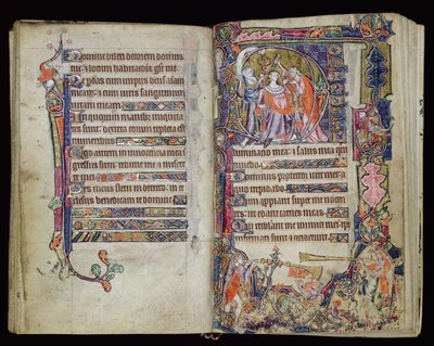 Ms 1-2005, ff.38v-39r: The Anointing of David, Macclesfield Psalter, Use of Sarum, East Anglia, c.1330
