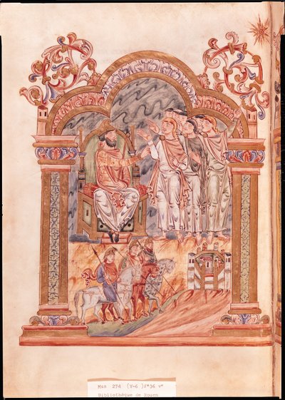 Ms 274 (Y-6) fol.36v The Magi Misafir Kral Herod, Jumiegesli Robert Missal