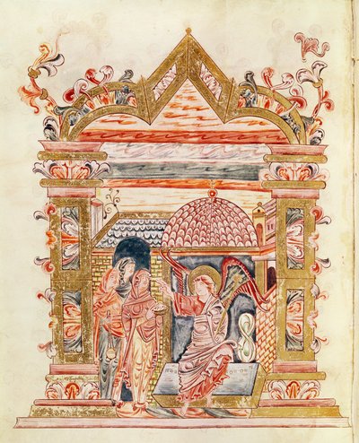 Ms 274 (Y-6) fol.72v Mezardaki Kutsal Kadınlar, Missal of Jumieges Robert, c.1016 by English School
