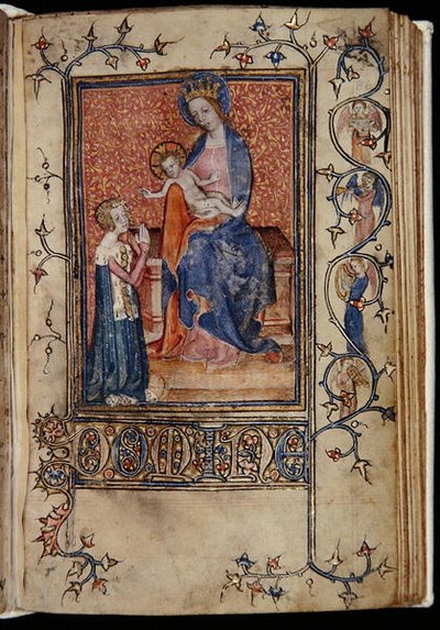 Ms 48, f.86r: El yazmasının sahibi, Carew-Poyntz Hours, Use of Sarum, c.1390-1400 (parşömen)