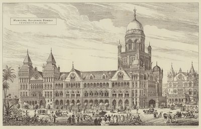 Belediye Binaları, Bombay (gravür) by English School